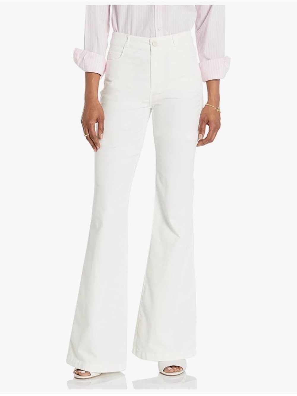 PAIGE Crisp White High-Rise Wide Leg Jeans